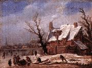 VELDE, Esaias van de Winter Landscape ew France oil painting reproduction